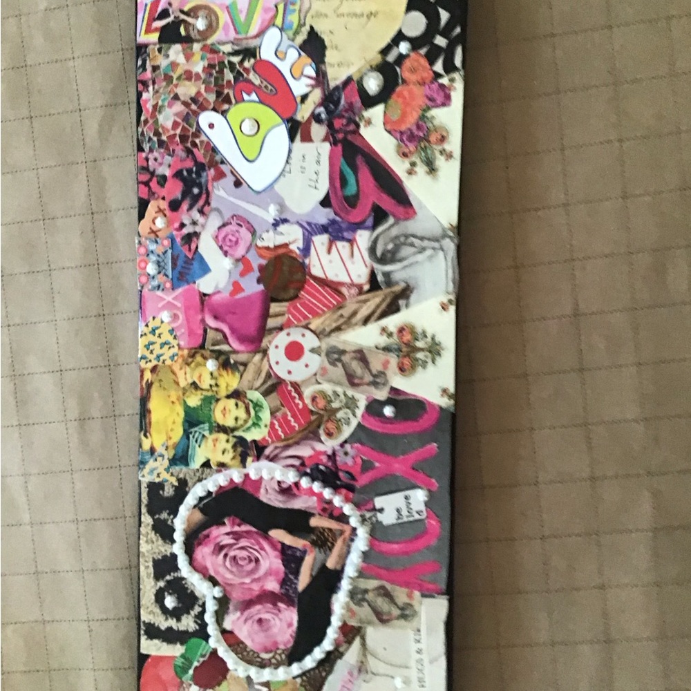 Art. Collage on canvas Mixed media